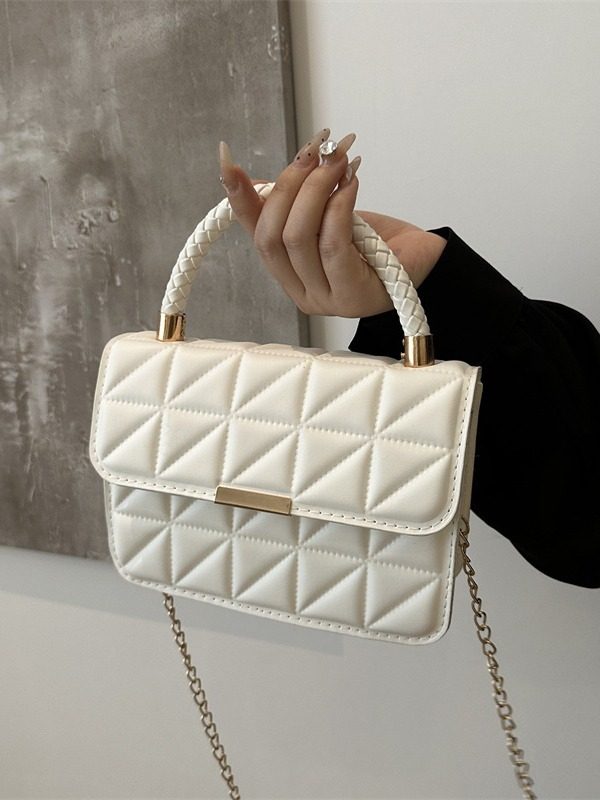 Quilted Retro Crossbody Top-Handle Bag view 3