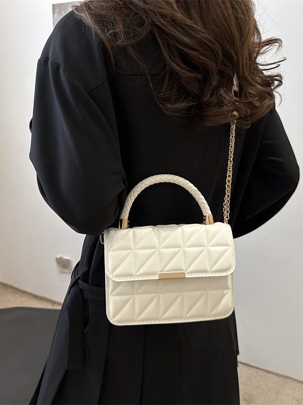 Quilted Retro Crossbody Top-Handle Bag view 4