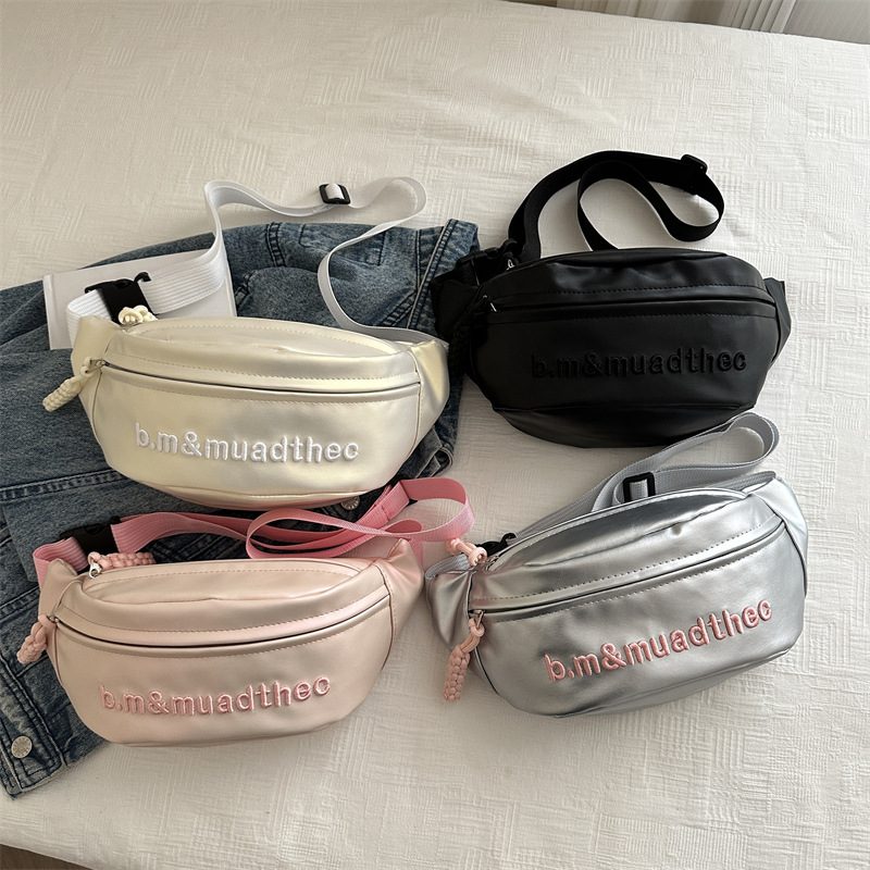 Solid Color Lock Quilted Crossbody Bag