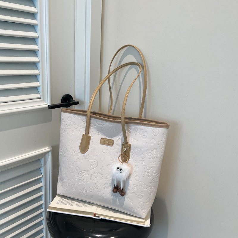 Quilted Top-Handle Shoulder Tote Bag view 2