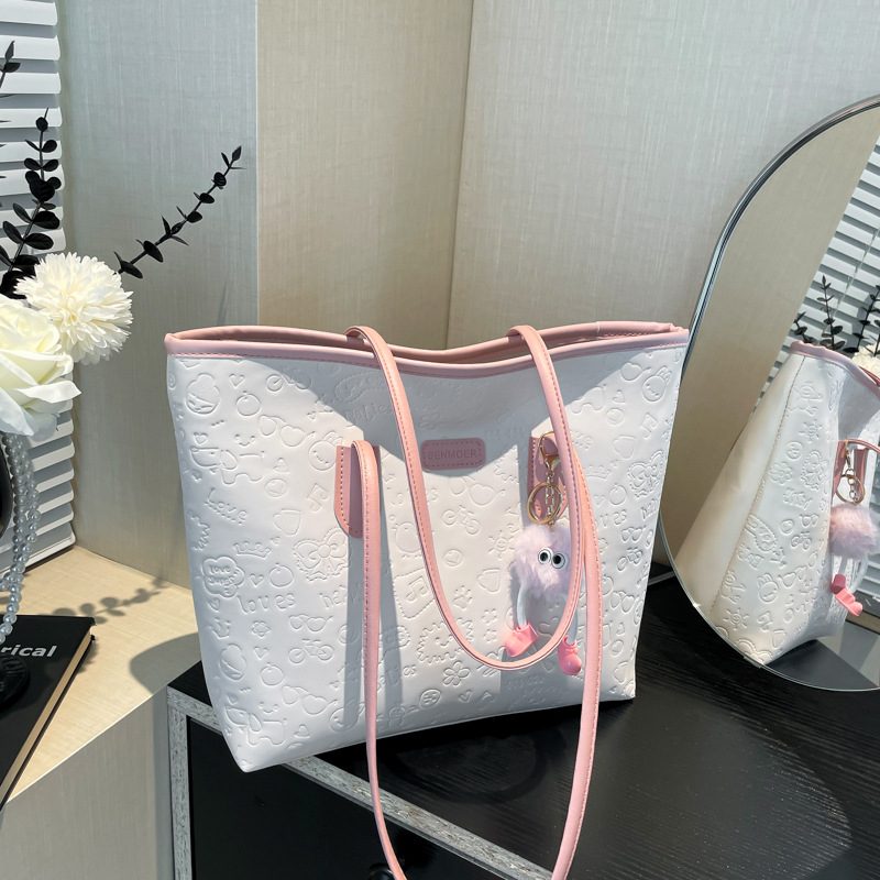 Quilted Top-Handle Shoulder Tote Bag view 4