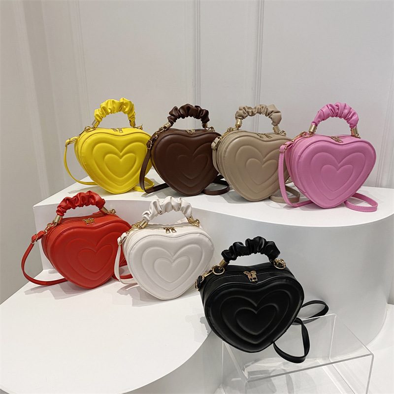 Heart Shaped Quilted Crossbody Bag