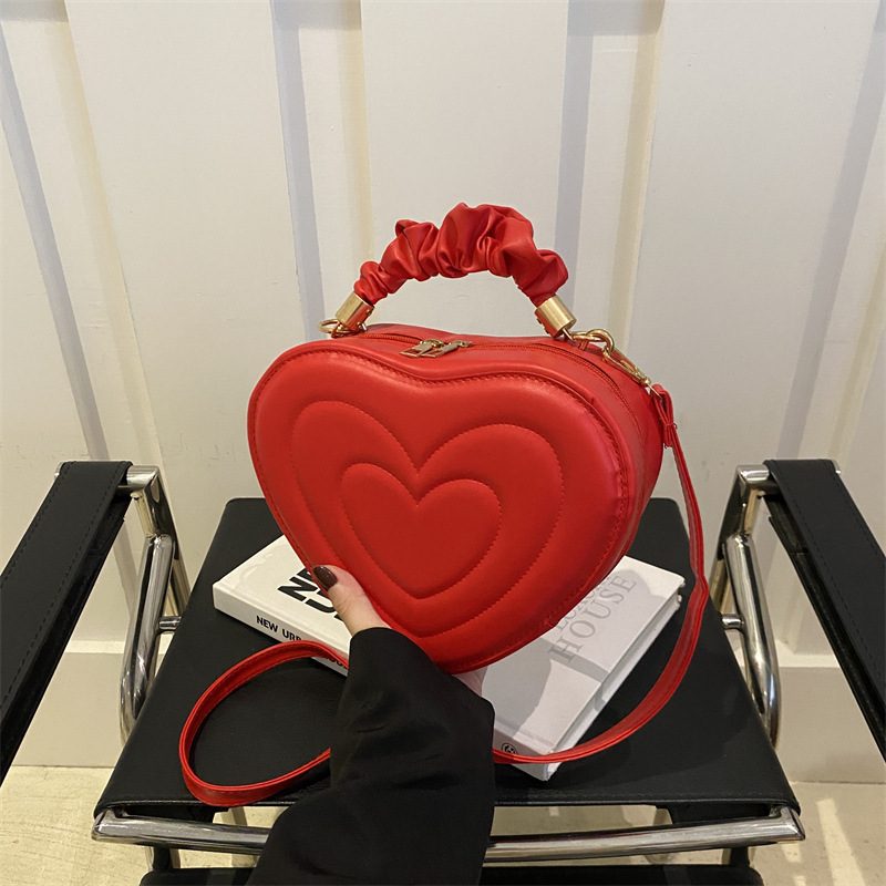 Heart Shaped Quilted Crossbody Bag view 3