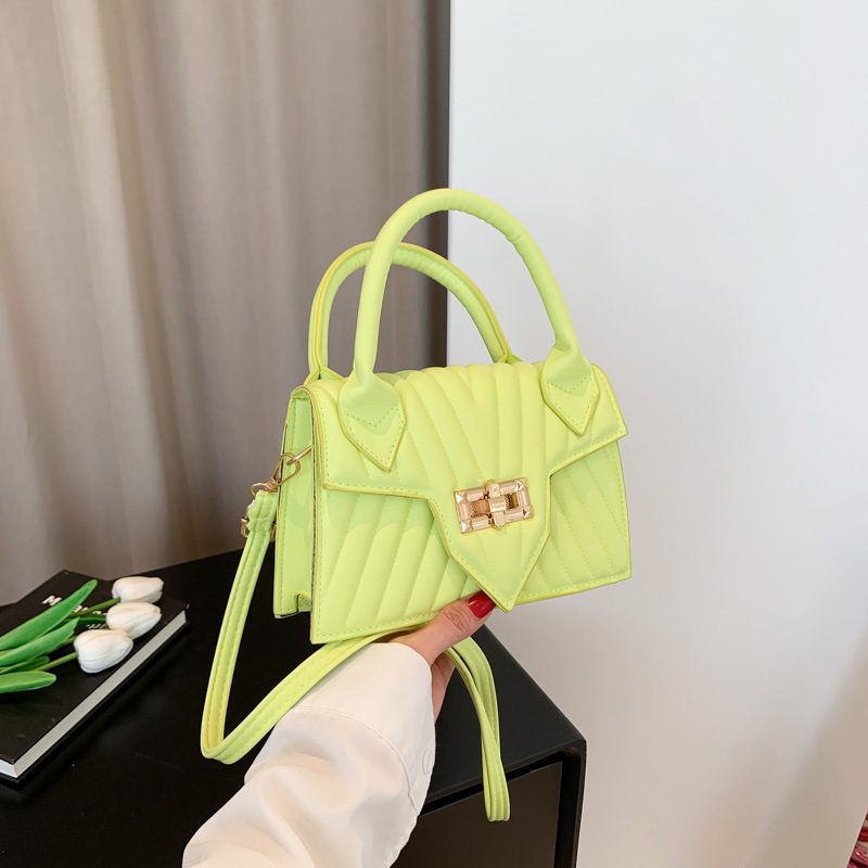 Quilted Candy Color Top-Handle Crossbody Bag view 3