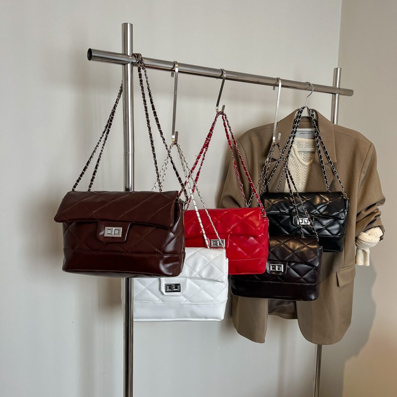 Quilted Chain Stitch Crossbody Bag