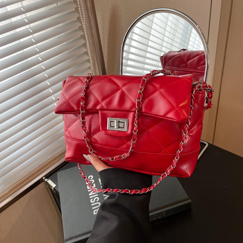 Quilted Chain Stitch Crossbody Bag view 3