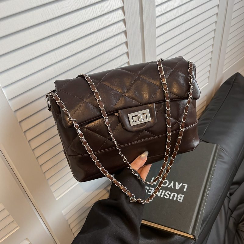 Quilted Chain Stitch Crossbody Bag view 4