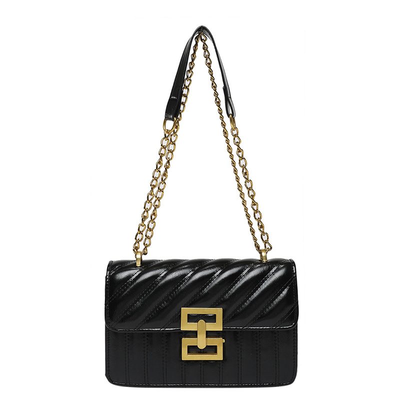 Quilted Chain Stitch Crossbody Square Bag view 4