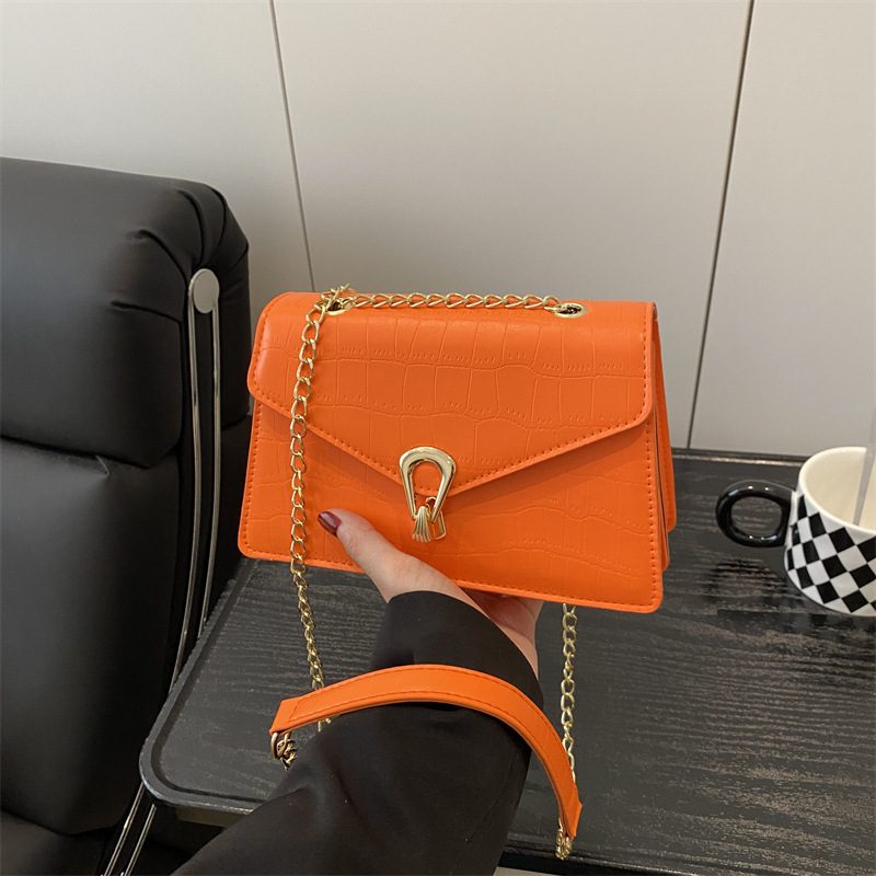 Stone Texture Quilted Chain Crossbody Square Bag view 2