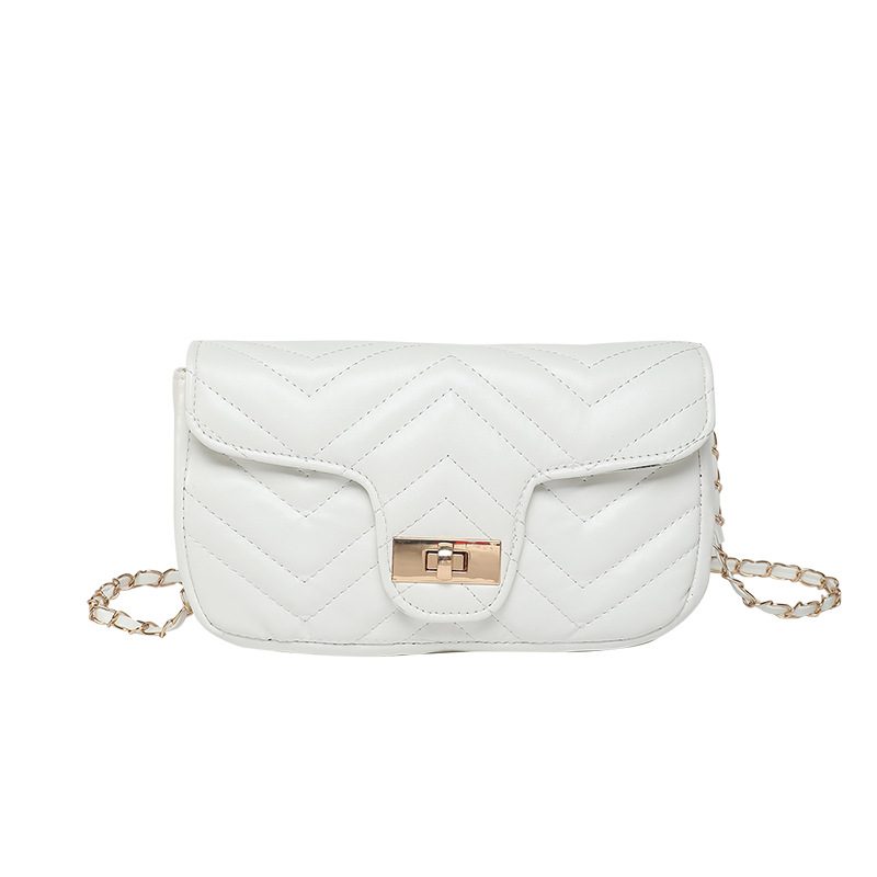 Quilted Chain Lock Crossbody Square Bag view 10
