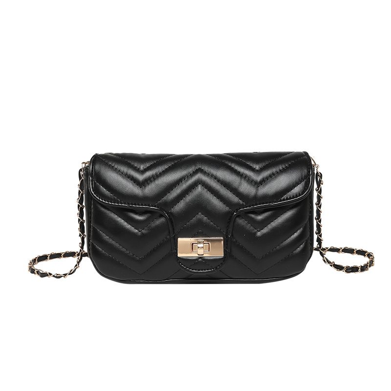 Quilted Chain Lock Crossbody Square Bag view 5