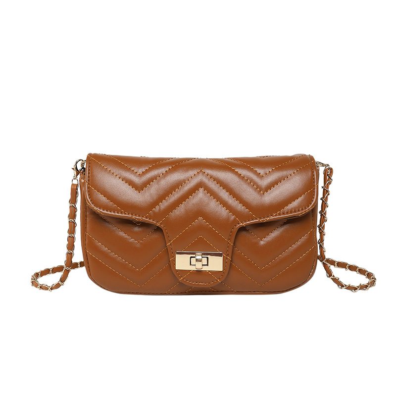 Quilted Chain Lock Crossbody Square Bag view 6