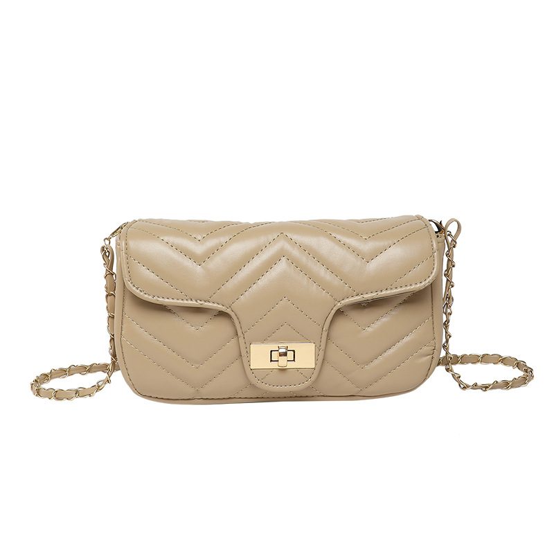 Quilted Chain Lock Crossbody Square Bag view 7