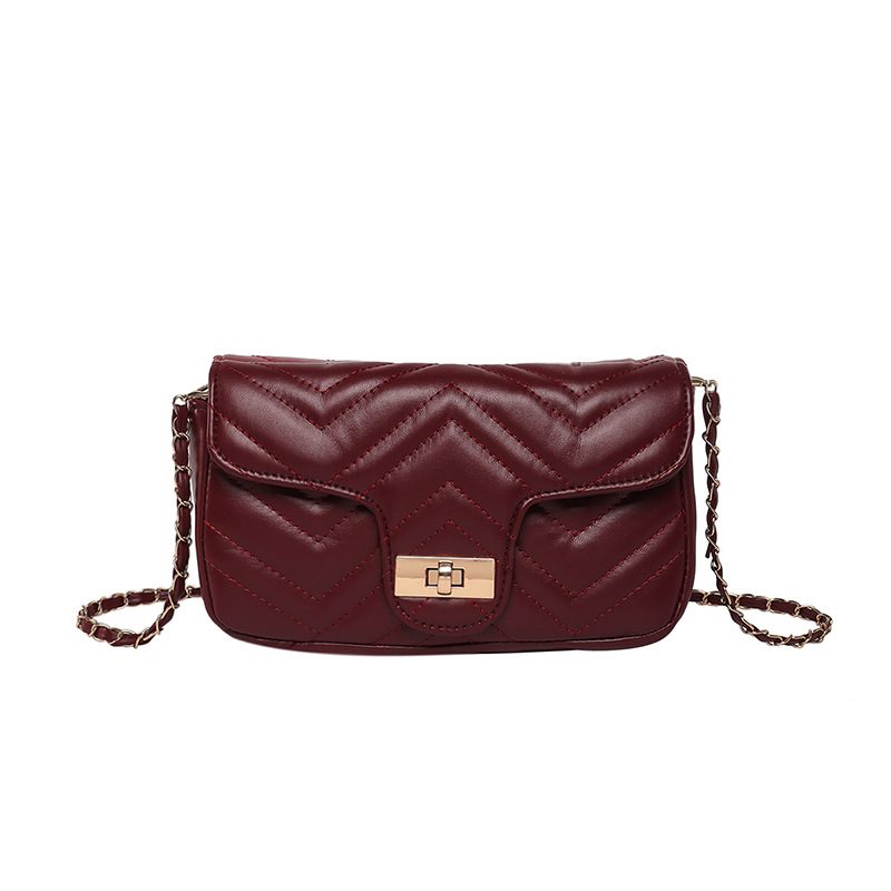 Quilted Chain Lock Crossbody Square Bag view 8
