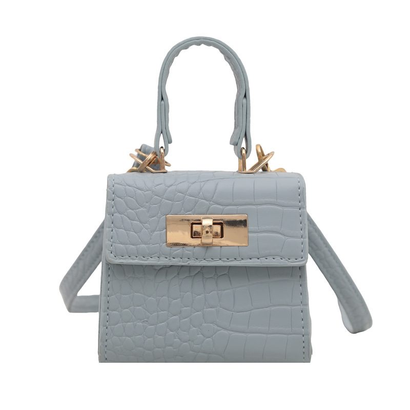 Mini sac carré à fermoir en croco embossé view 10