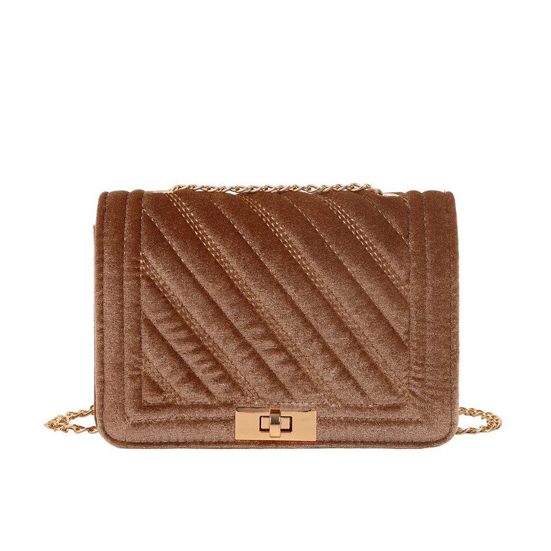 Velvet Quilted Lock Crossbody Bag view 8