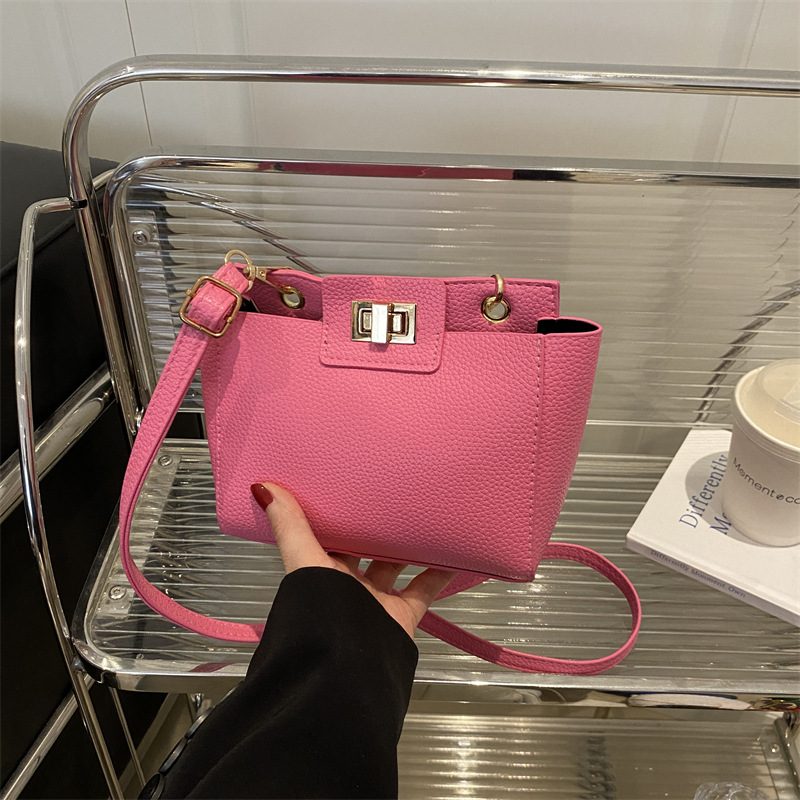 Litchi Grain Lock Crossbody Bag view 2