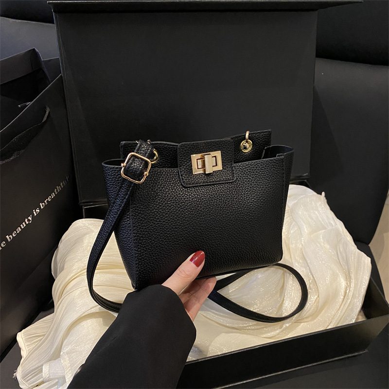 Litchi Grain Lock Crossbody Bag view 4