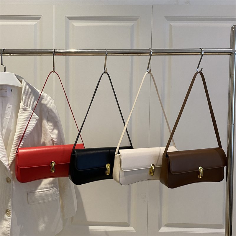Quilted Lock Shoulder Crossbody Bag
