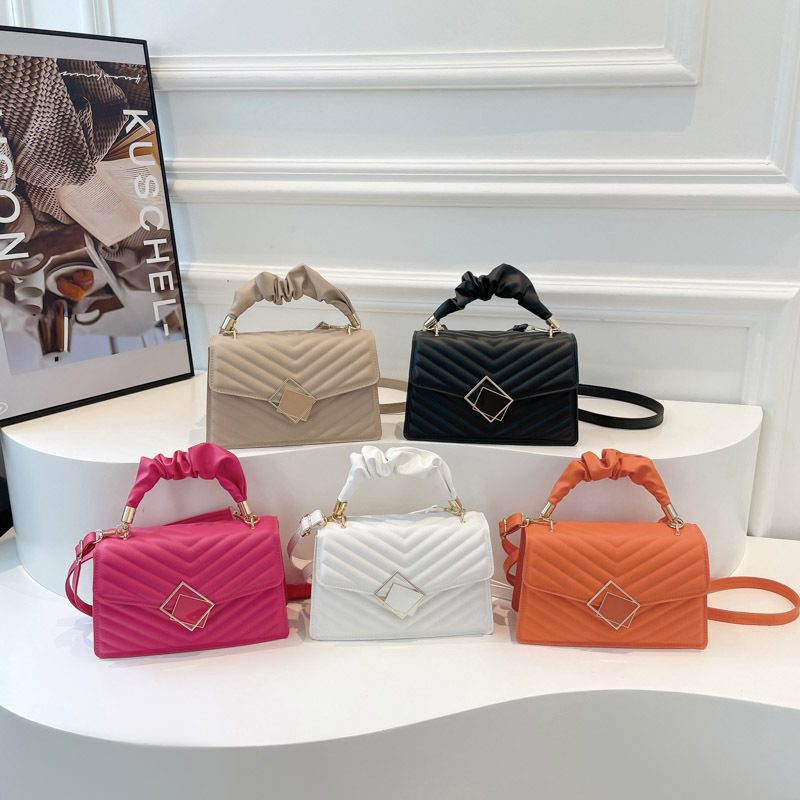 Quilted Solid Color Crossbody Bag