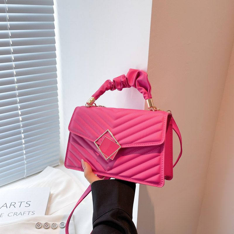 Quilted Solid Color Crossbody Bag view 2