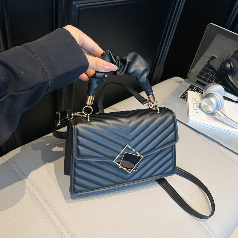 Quilted Solid Color Crossbody Bag view 3