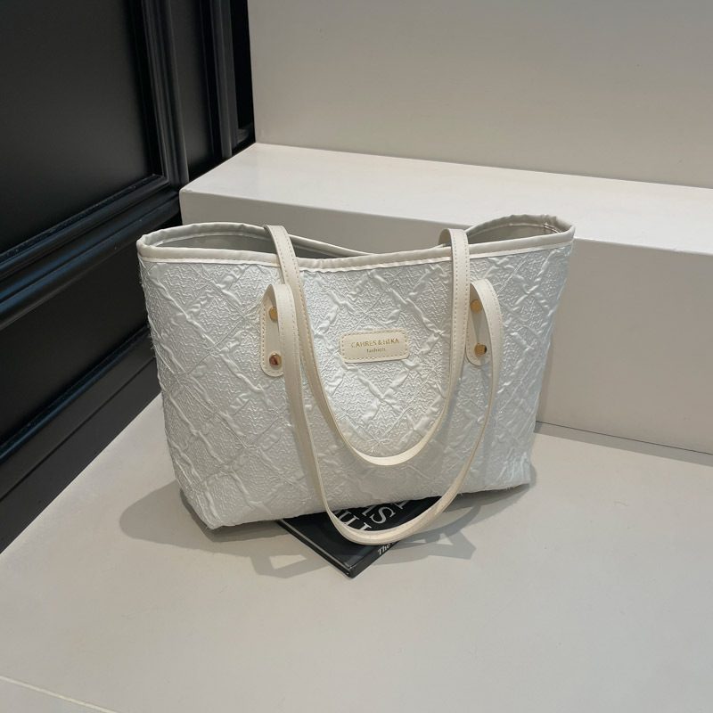 Quilted Large Tote Shoulder Bag view 2