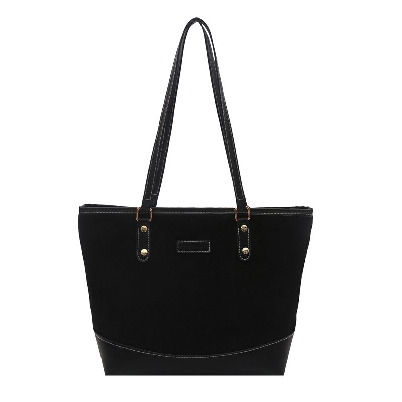 Quilted Color Block Shoulder Tote Bag view 5