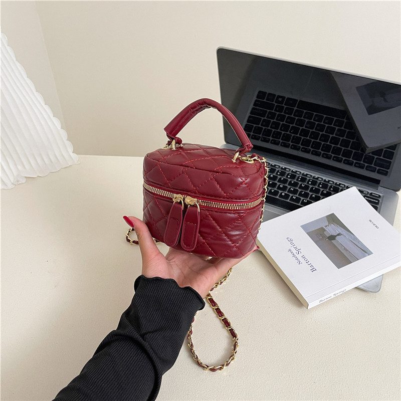 Quilted Chain Crossbody Box Bag view 3