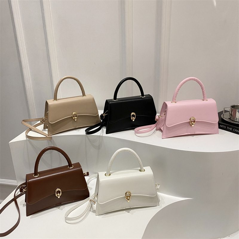 Quilted Lock Crossbody Square Bag