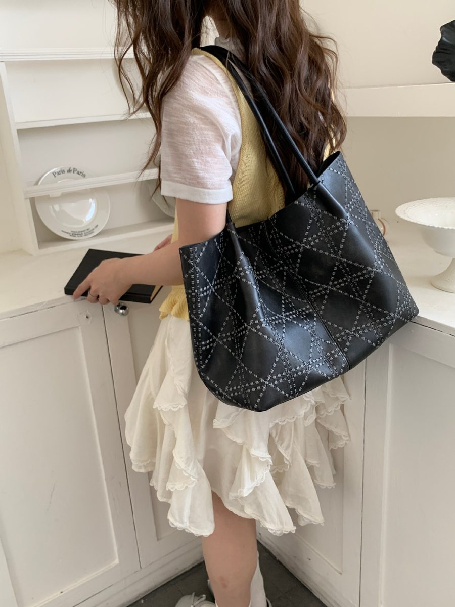 Ensemble grand sac cabas épaule matelassé view 2