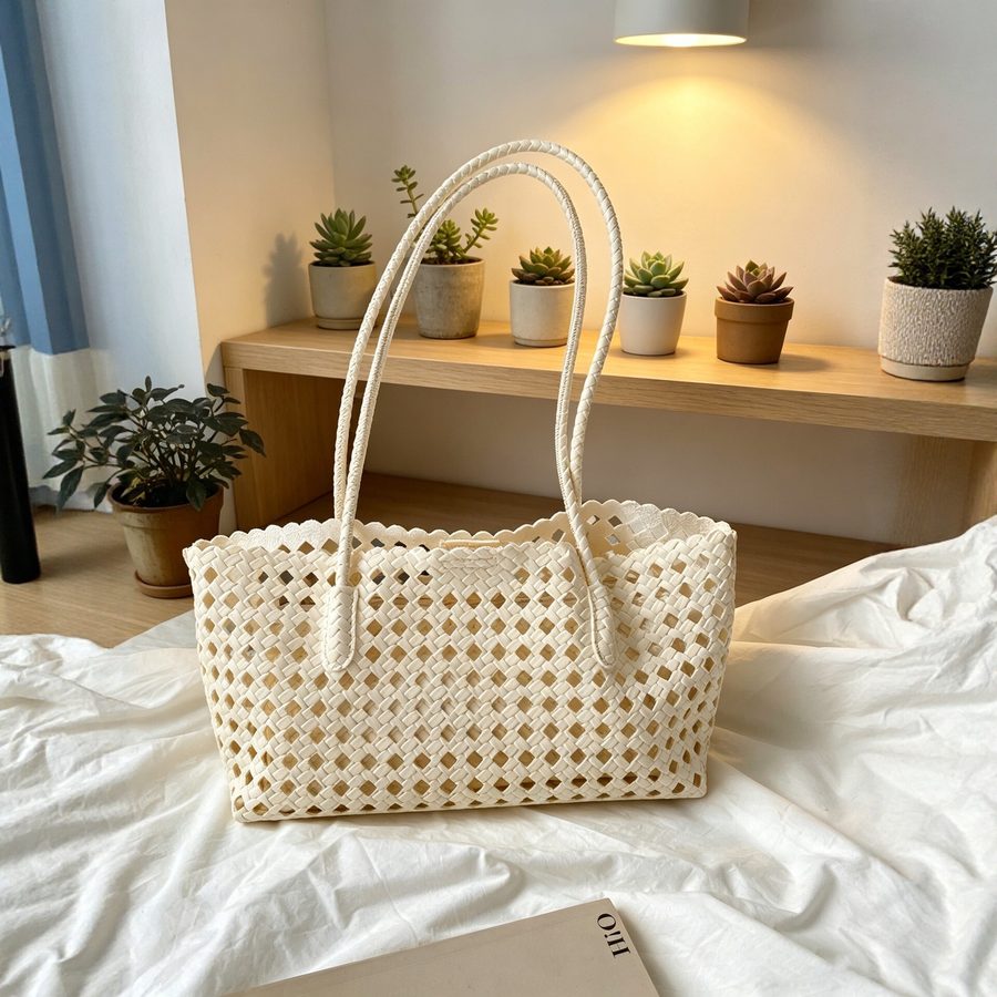 Quilted Large Shoulder Tote Bag Set view 3