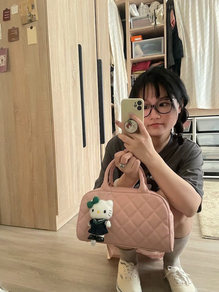 Petit Sac Bowling Poignée Supérieure Matelassé Brodé view 5