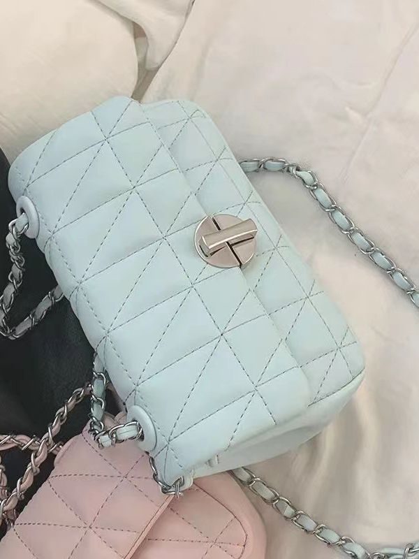 Quilted Chain Small Square Crossbody Bag view 3