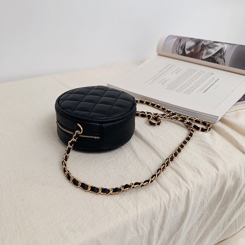 Quilted Chain Crossbody Bag Mini Round view 5