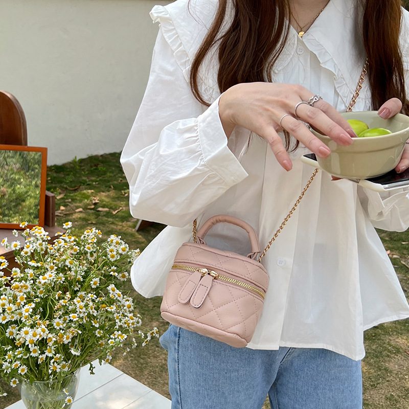 Quilted Mini Chain Top-Handle Crossbody Bag view 2