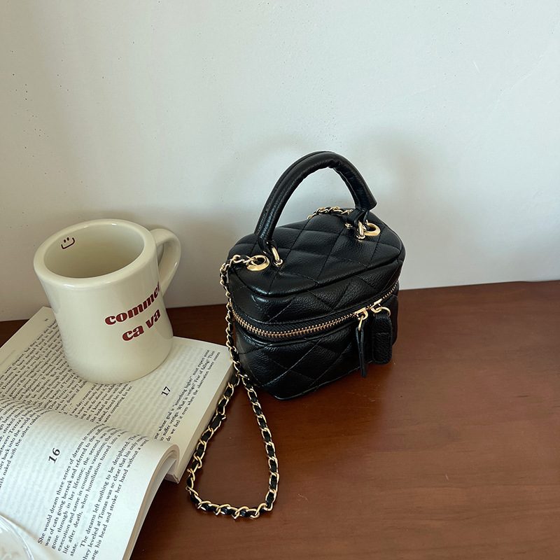 Quilted Mini Chain Top-Handle Crossbody Bag view 7
