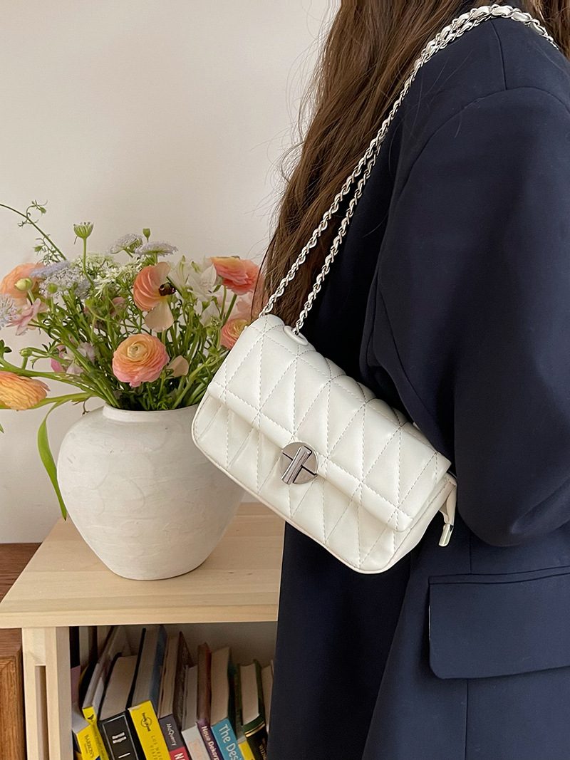 Quilted Chain Shoulder Crossbody Bag view 7