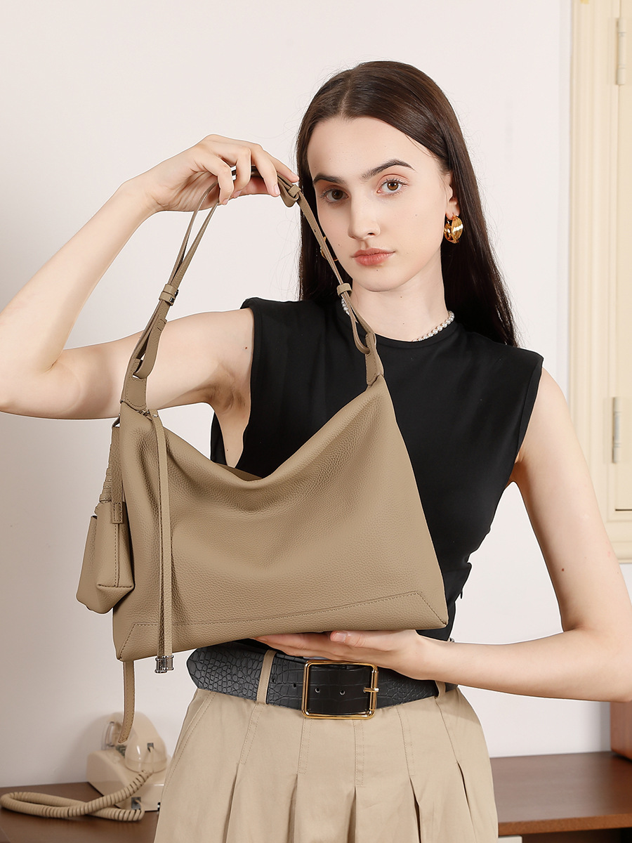 Slim Cowhide Underarm Shoulder Bag — Daily Commute view 2