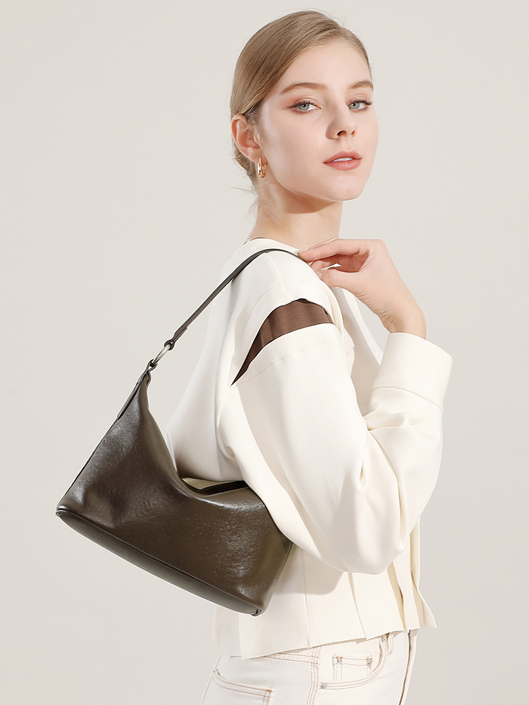 Bolso Hobo Veg-Tan Vintage de Hombro Bajo Brazo — Clásico Caído view 2