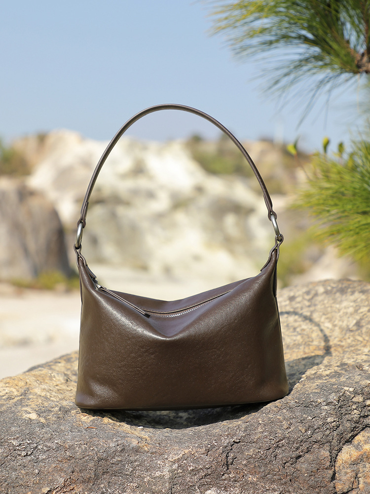 Bolso Hobo Veg-Tan Vintage de Hombro Bajo Brazo — Clásico Caído view 3