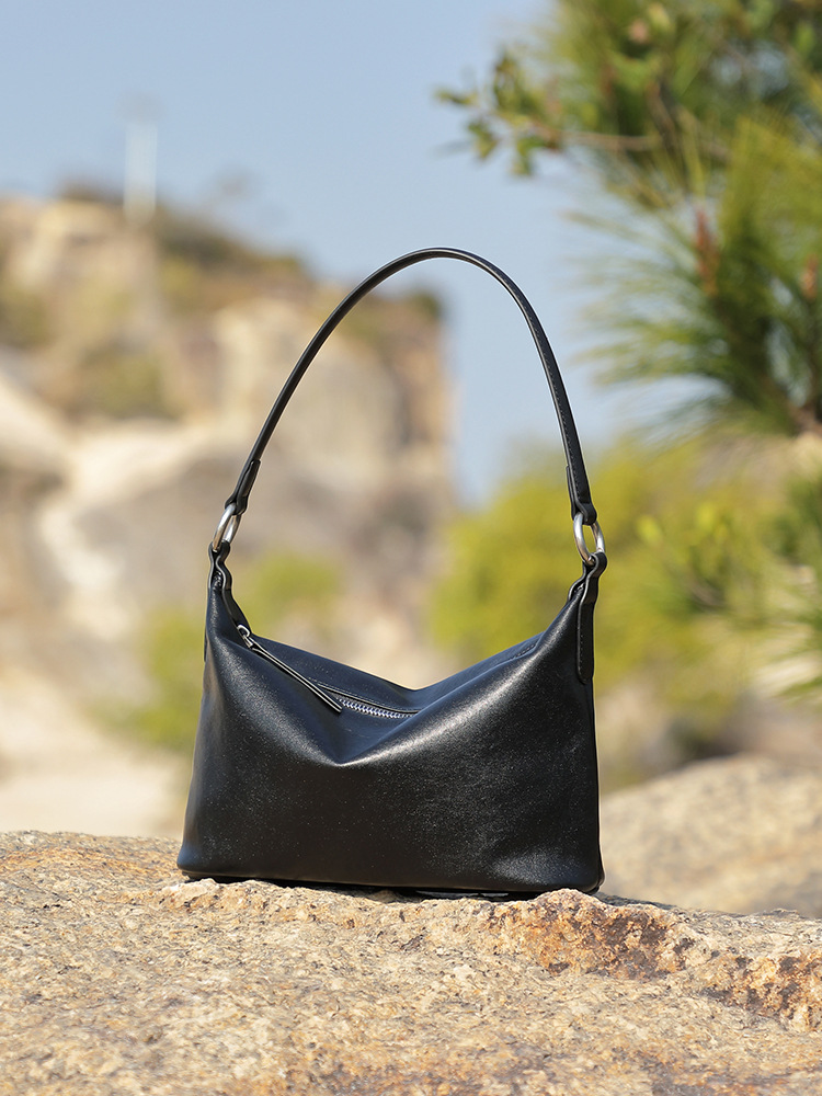 Bolso Hobo Veg-Tan Vintage de Hombro Bajo Brazo — Clásico Caído view 4