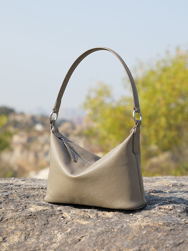 Bolso Hobo Veg-Tan Vintage de Hombro Bajo Brazo — Clásico Caído view 5