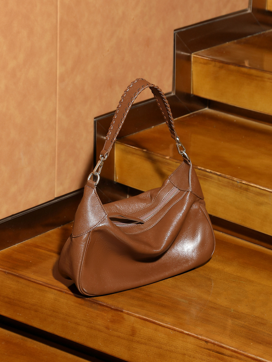 Bolso Hobo de Cuero Vegetal Cristal para Hombro o Sobaco — Rojo Ancora y Cinco Colores view 4