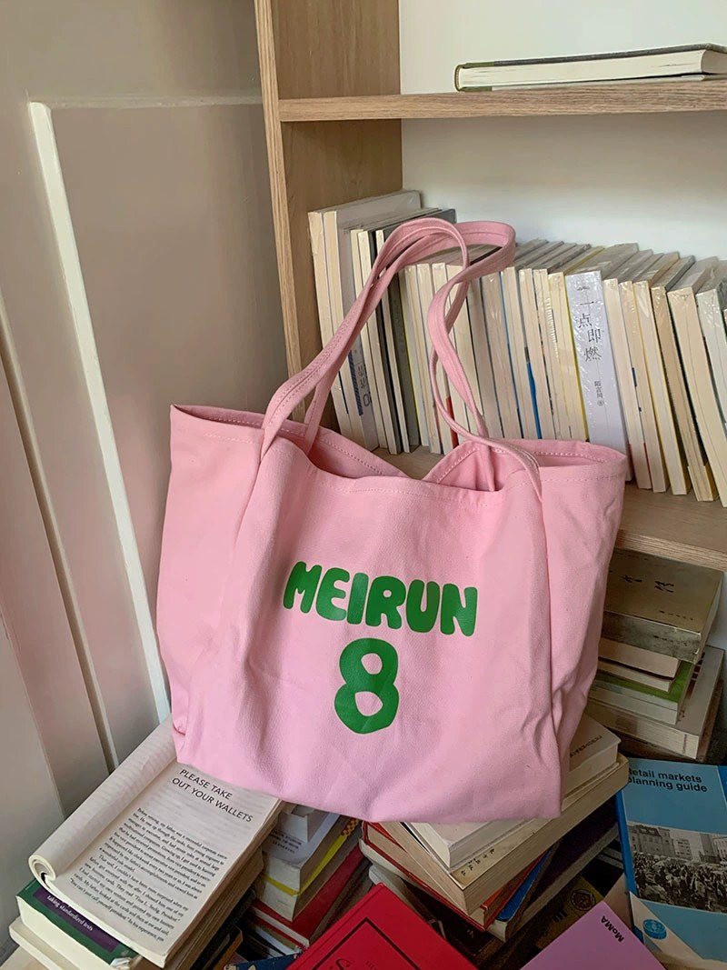 Pink Cotton Canvas Shoulder Bag for wholesale OEM — YANYAN Bags Guangzhou handbag factory