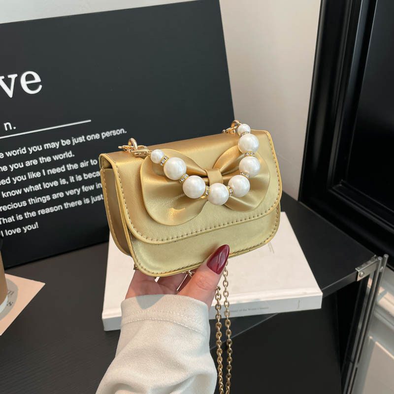 Pearl Chain Bow Shoulder Bag view 2