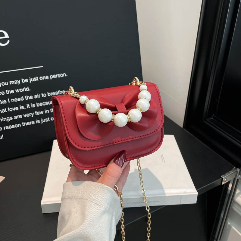 Pearl Chain Bow Shoulder Bag view 4