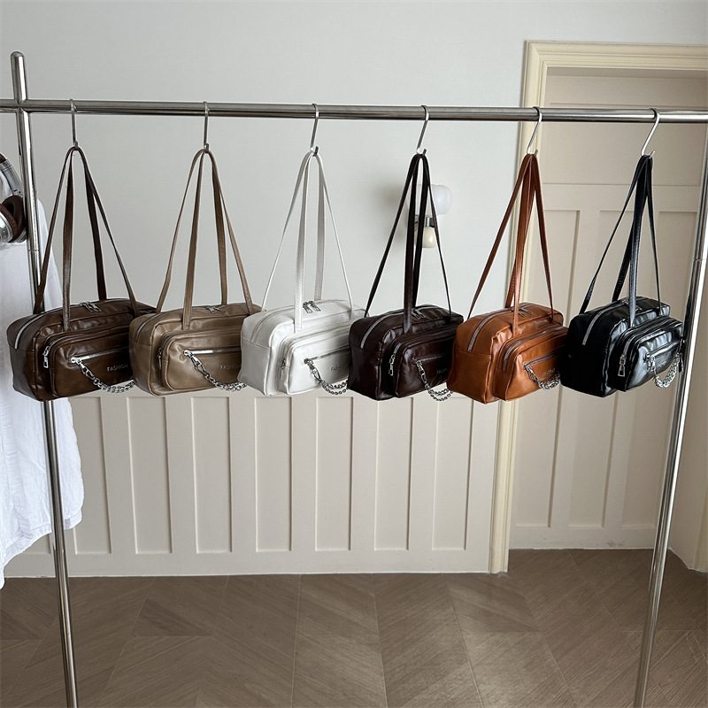 Solid Color Commuter Shoulder Bag