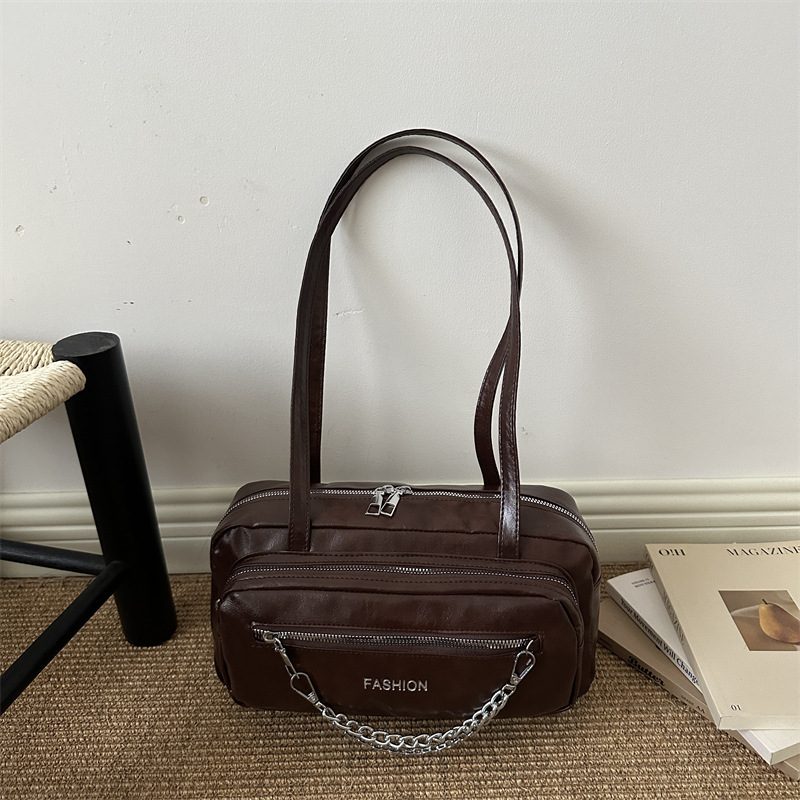 Solid Color Commuter Shoulder Bag view 4