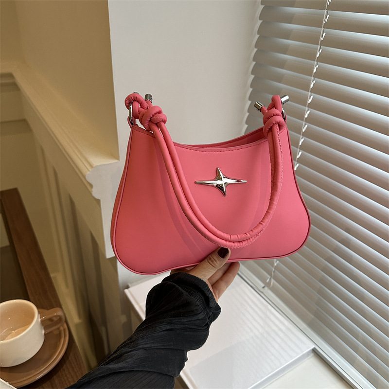Solid Color Casual Shoulder Bag view 3